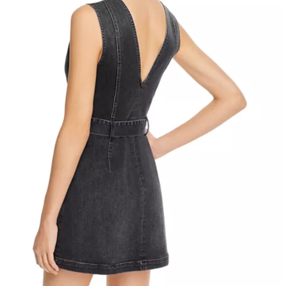 Alice and Olivia Gorgeous Zip-Front Denim Mini Dress size 10 excellent condition - Picture 2 of 9